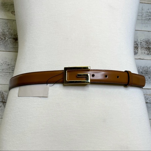Gucci Other - Gucci Brown Leather Gold G Cube Belt 100 40 523305 Luxury Statement Designer